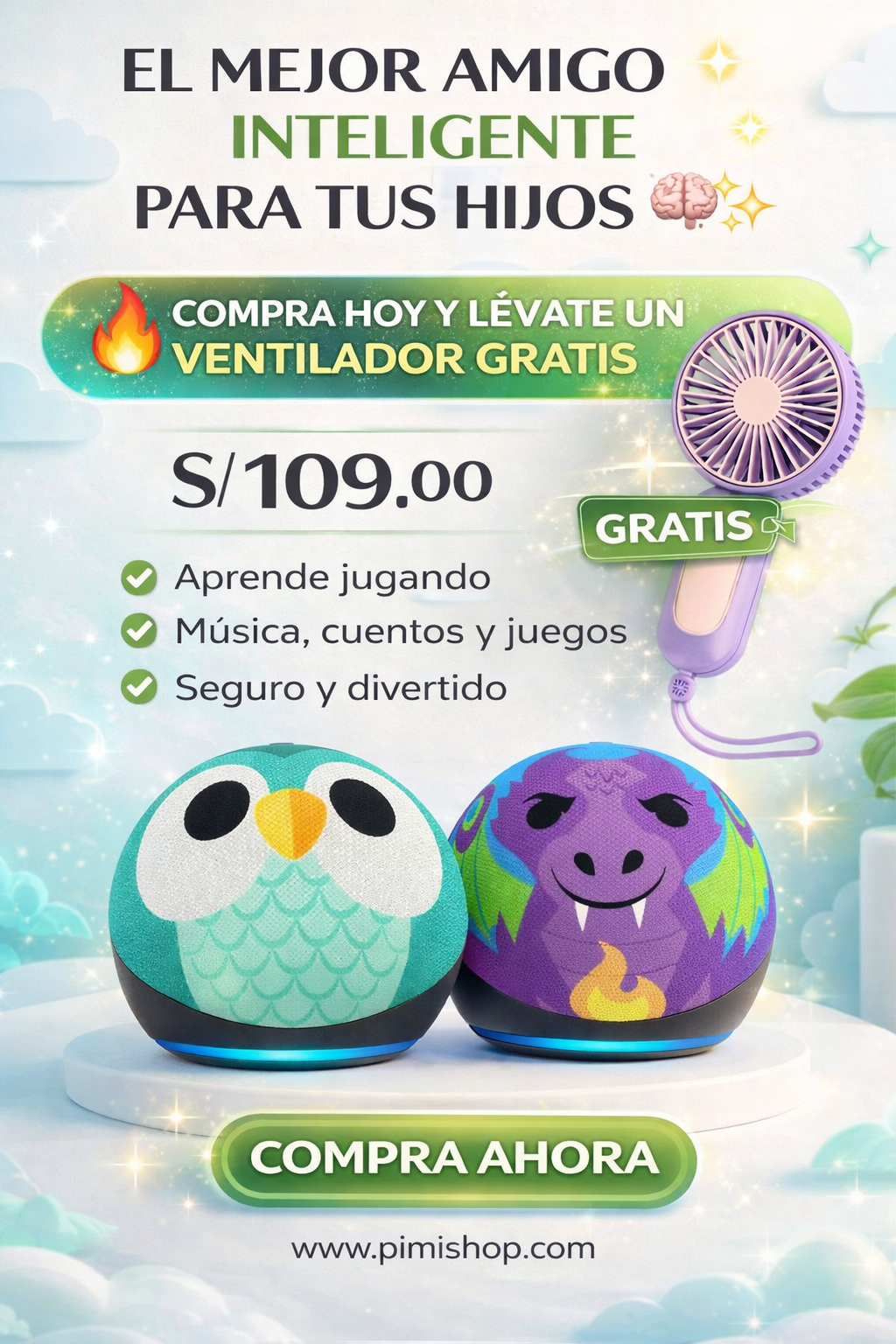 PARLANTE INTELIGENTE "ALEXA" KIDS + REGALO🎁