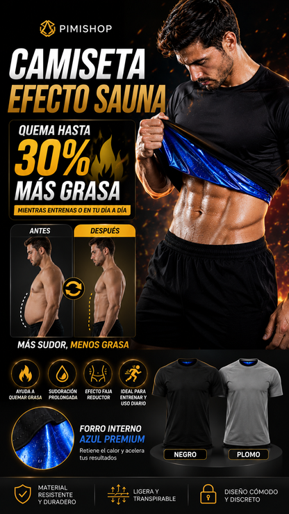CAMISETA EFECTO SAUNA PARA QUEMAR GRASA +REGALO🎁