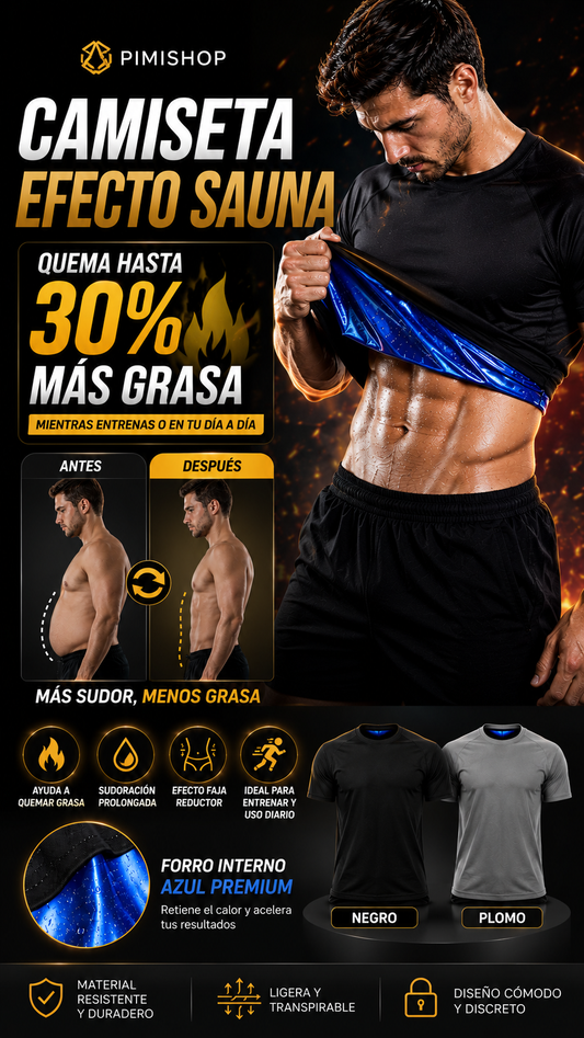 CAMISETA EFECTO SAUNA PARA QUEMAR GRASA +REGALO🎁